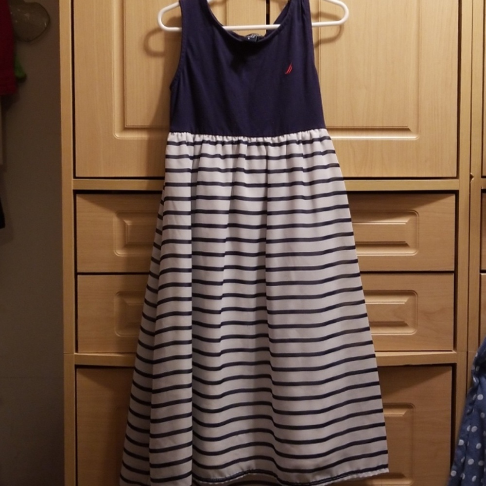 Girls nautica hi-low dress EUC